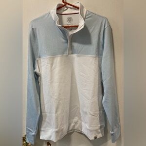 Flag & Anthem MadeFlex Men's 1/4 Zip Up Pullover Sweater Medium White Blue NWT